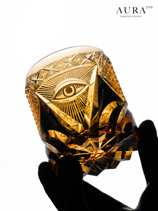 AURA'S God's Eye Edo Kiriko high-end niche handmade wine glass crystal glass whiskey glass - Image 2