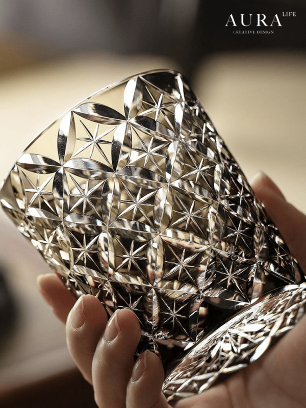 AURA'S Edo Kiriko Shippo light luxury crystal cup high-end whiskey cup crystal glass wine cup - Image 2