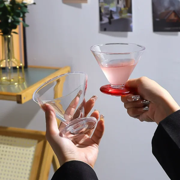 Ins style triangular cup thin juice cup American coffee cup wide mouth cup champagne cup drink cup glass cup - Image 2