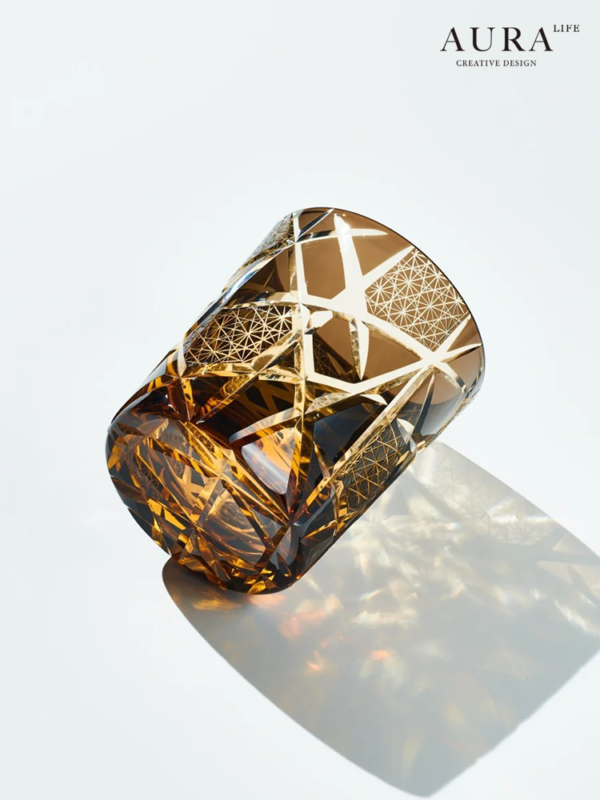 AURA'S high-end hand-carved crystal cup personalized lightning Edo Kiriko cup whiskey cup gift box - Image 3