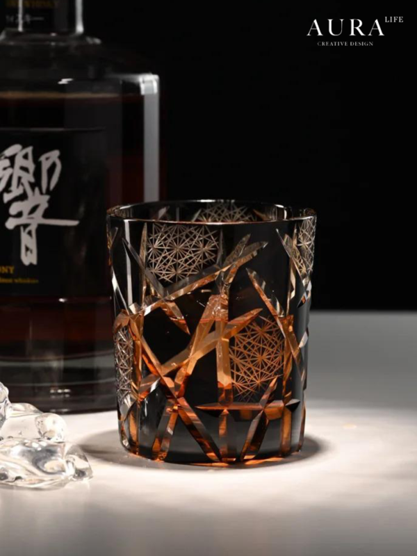 AURA'S high-end hand-carved crystal cup personalized lightning Edo Kiriko cup whiskey cup gift box - Image 4
