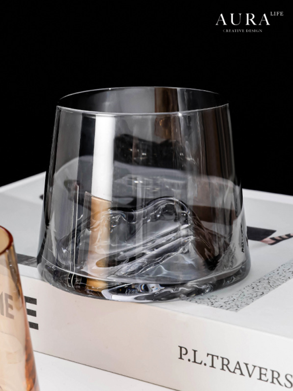 AURA'S iceberg glass ins wind jade wine glass Japanese mountain viewing cup high-end whiskey glass - Image 2