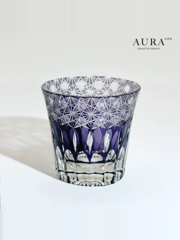 AURA'S Violet Edo Kiriko whiskey crystal glass cup shot glass girls light luxury gift - Image 1