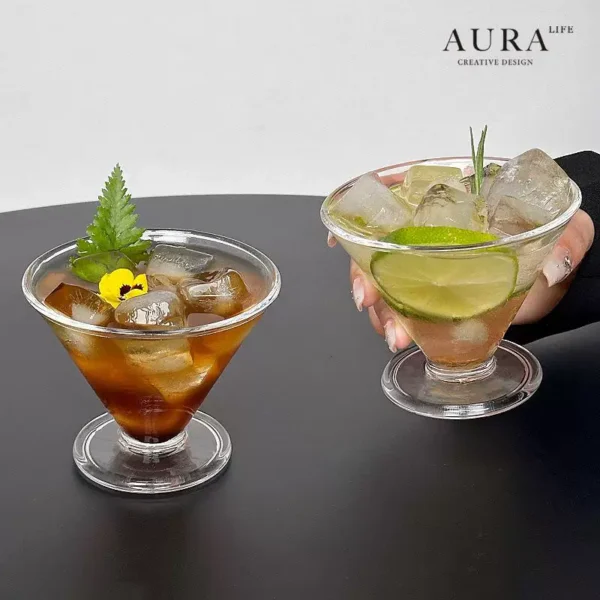 Ins style triangular cup thin juice cup American coffee cup wide mouth cup champagne cup drink cup glass cup - Image 3