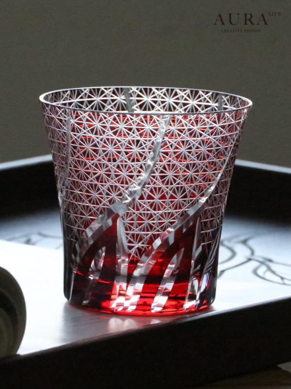 AURA'S Heart of the Ocean Edo Kiriko Cup Hand-carved Whiskey Wine Glass Crystal Glass Juice Cup - Image 3