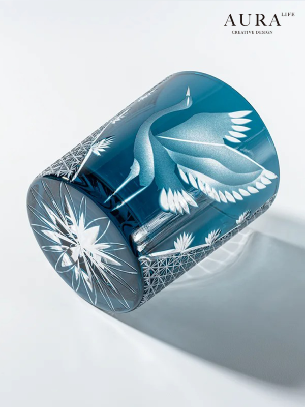 AURA'S Edo Kiriko Shoukaku crystal glass whiskey glass hand-carved wine glass gift cup - Image 5