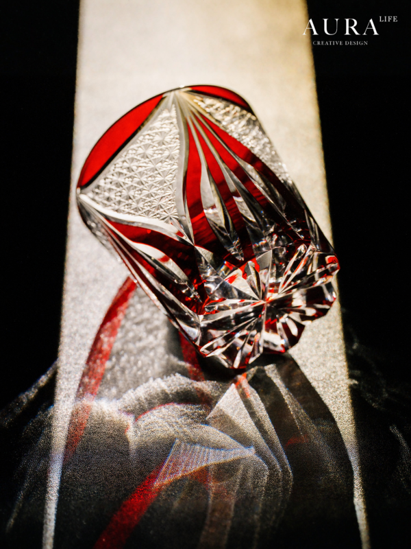AURA'S Edo Kiriko Aoi Phantom hand-carved crystal cup whiskey wine glass glass gift - Image 2