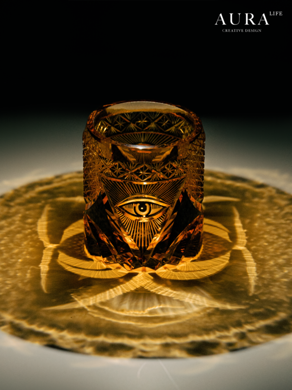 AURA'S God's Eye Edo Kiriko high-end niche handmade wine glass crystal glass whiskey glass - Image 5