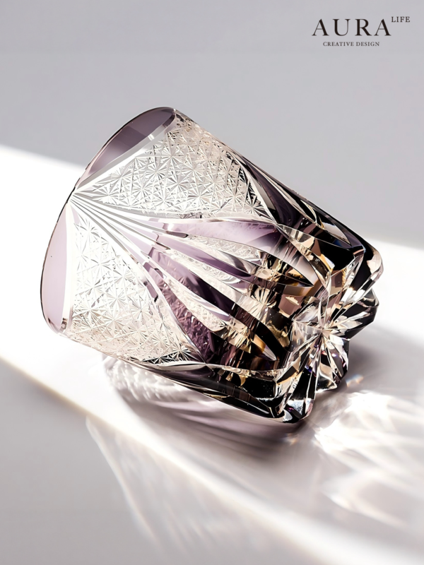 AURA'S Edo Kiriko Aoi Phantom hand-carved crystal cup whiskey wine glass glass gift - Image 3