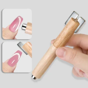 Multifunctional Strong Cat's Eye Magnet High Quality Wooden Handle Cylindrical UV/LED Gel Magnet Tool Double Head Nail Art Tool
