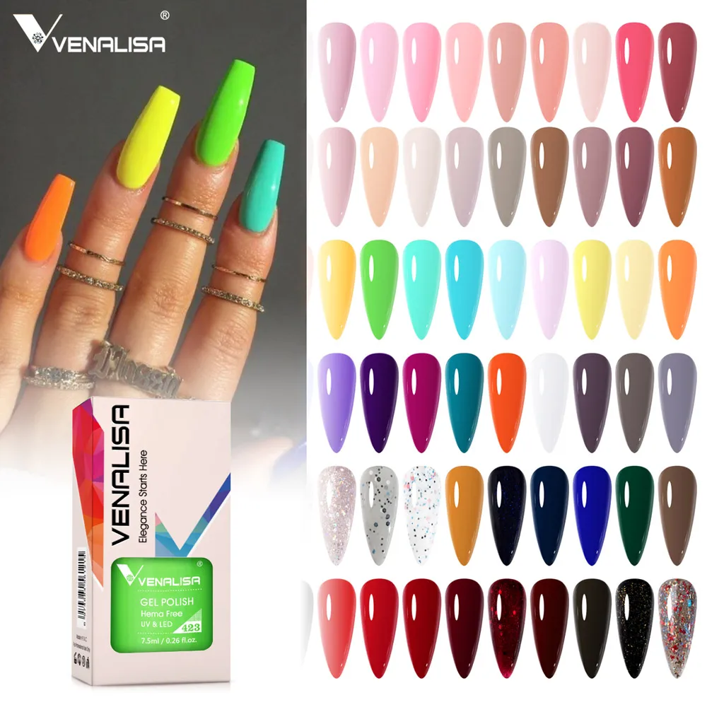 kf-A2633e8c395674a21b65d57f0a3bcd75aJ Venalisa Nail Gel Polish HEMA FREE No TPO 7.5ml Summer Nails Soak Off UV LED Gel Varnish Full Coverage Gorgeous Color Manicure - Image 1