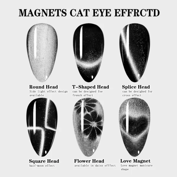 6 in 1 multifunctional five-pointed star cat eye nail art magnetic stick suitable for UV/LED gel nail art design special tools - Image 4