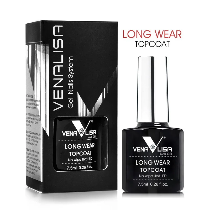 kf-H0466ababa63345f5879755ff3d33c336K Venalisa Long Wear Top Coat Tempered Top Coat Peel Off Base Coat Color Nail Gel Polish Beautiful Semi Permanent Nail Gel Enamel - Image 1