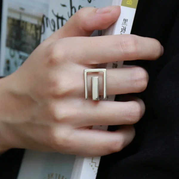 Minimalist 925 Sterling Silver Width Rings For Women Trendy Creative France Gold Plated Elegant Bride Jewelry Gifts - Image 3