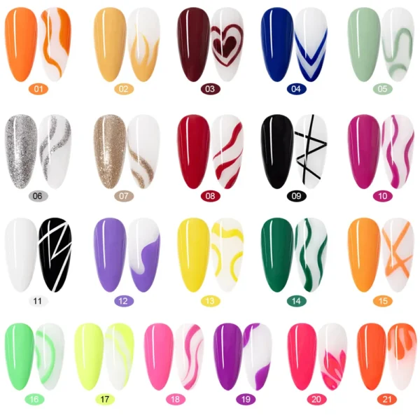 Venalisa Liner Gel 8ml French Nail Gel Polish UV LED Painting Gel Nail Art Design Gorgeous Glitter Color DIY Drawing Polish - Image 3