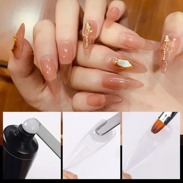 100Pcs/box Full Cover Sculpted Nail Tips Fake Finger Nails Extension Tip Quick Building Mold False Tips For Manicuring Tool Set - Image 5