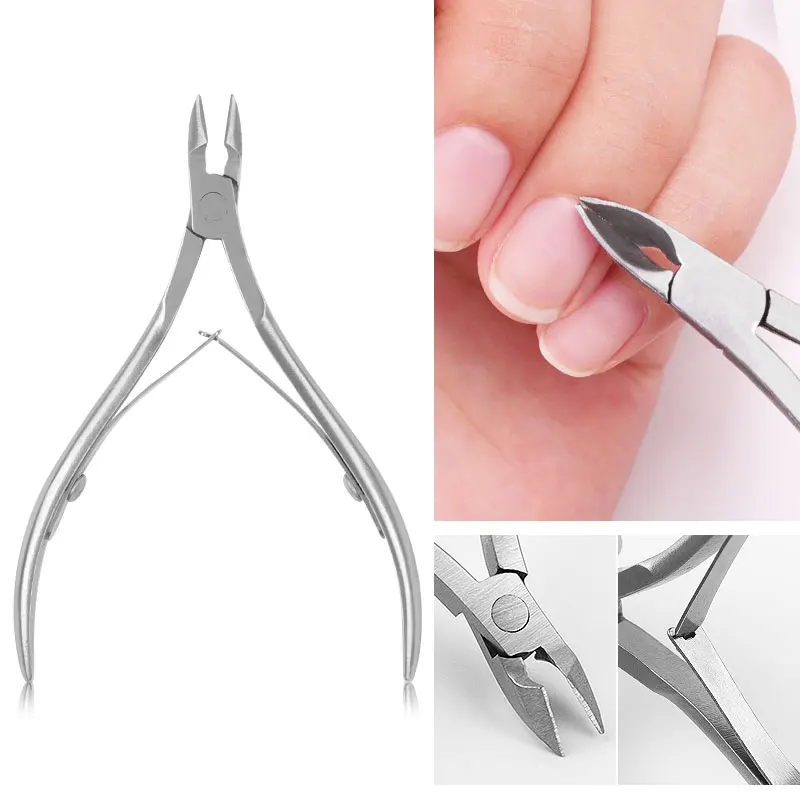 kf-H231d8a25a5994515a94de8e30dc38516P Professional Stainless Steel Cuticle Nail Nipper Clipper Nail Art Manicure Pedicure Care Trim Plier Cutter Beauty Scissors Tools - Image 1
