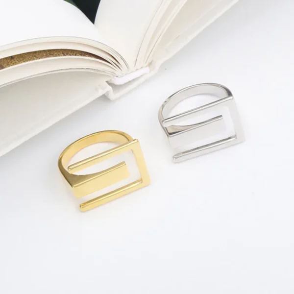 Minimalist 925 Sterling Silver Width Rings For Women Trendy Creative France Gold Plated Elegant Bride Jewelry Gifts - Image 2