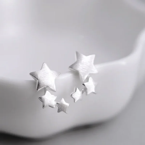 925 sterling silver Star Stud Earrings for Women Elegant Wedding Jewelry pendientes mujer moda 2018 Brincos eh907 - Image 4