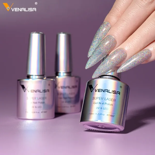 Venalisa New Arrival Super Laser Gel Nail Polish Glitter Effect Sparkling Semi Permanent VIP3 Colors Beauty UV Nail Gel Lacquer - Image 2
