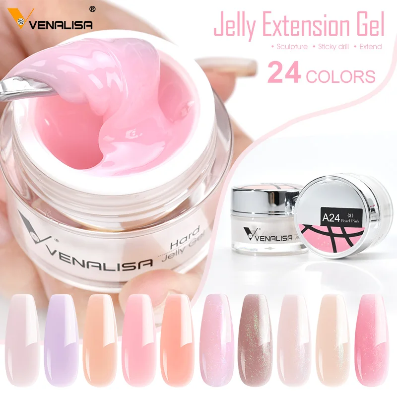 kf-H50c916cdcc104c5db47bc937ba8a1d1fI Venalisa 15ml Jelly Extension Nail Gel 24 Color Nail Extend French Gel Natural Camouflage Color Fibre Galaxy Glitter Prolong Gel - Image 1