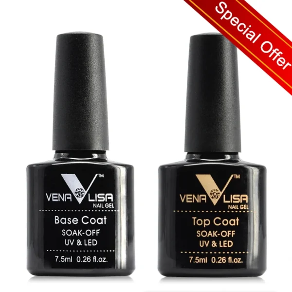 Venalisa Long Wear Top Coat Tempered Top Coat Peel Off Base Coat Color Nail Gel Polish Beautiful Semi Permanent Nail Gel Enamel - Image 3