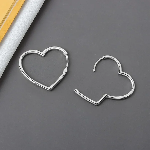 925 Sterling Silver Earrings Charm Women Trendy Jewelry Vintage Simple Retro Party Accessories Gifts Heart Gold Earring - Image 4