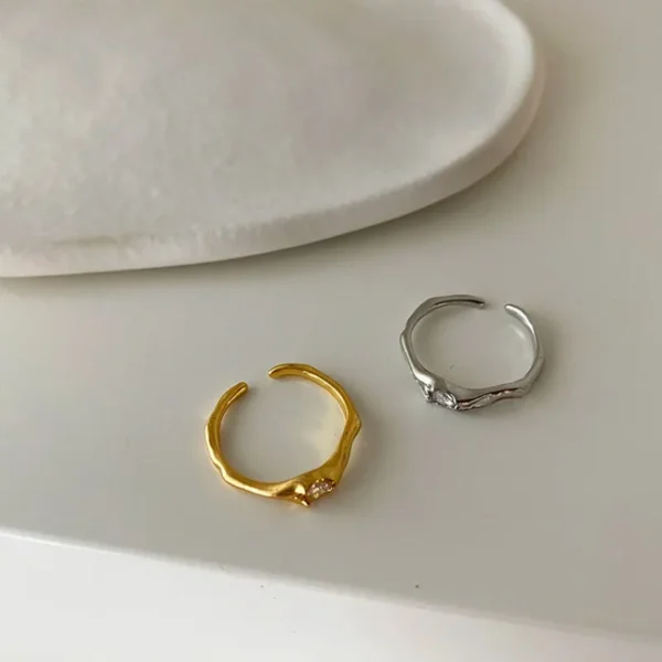 BFCLUB Silver Color Rings For Women Zircon Gold Plated Opening Handmade Anillos Trendy Trendy Fashion Fine Jewelry - Image 4