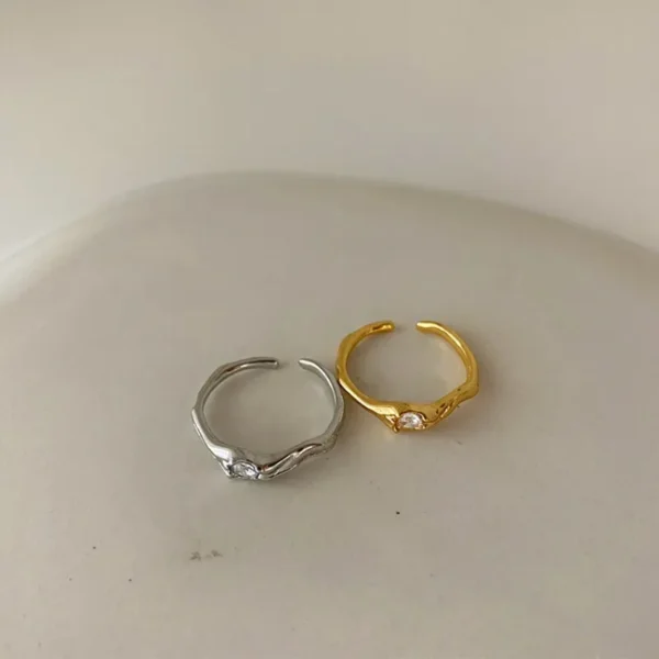 BFCLUB Silver Color Rings For Women Zircon Gold Plated Opening Handmade Anillos Trendy Trendy Fashion Fine Jewelry - Image 6