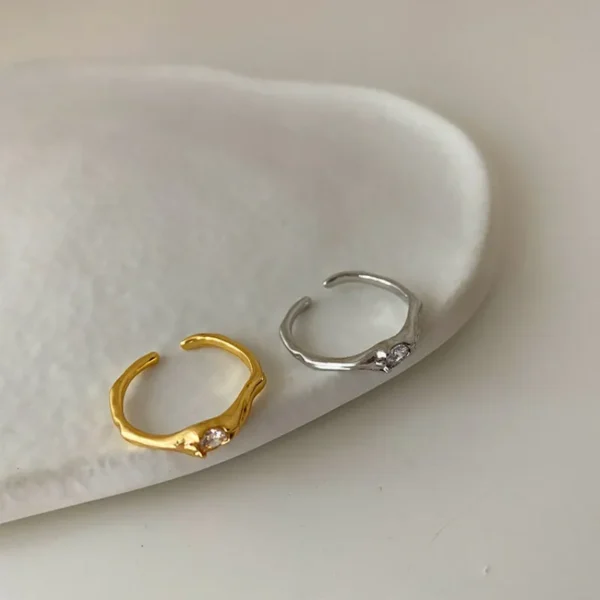 BFCLUB Silver Color Rings For Women Zircon Gold Plated Opening Handmade Anillos Trendy Trendy Fashion Fine Jewelry - Image 5