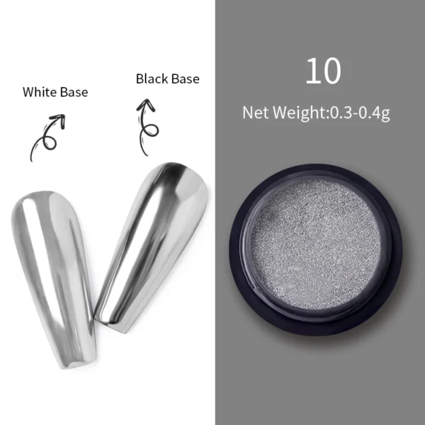 1Box Nail Metal Glitter Powder Metallic Colorful Dust Metal Effect Nail Glitter Gold Nail Art UV Gel Polish Flakes Dust - Image 3
