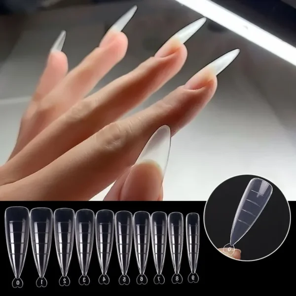 100Pcs/box Full Cover Sculpted Nail Tips Fake Finger Nails Extension Tip Quick Building Mold False Tips For Manicuring Tool Set - Image 4