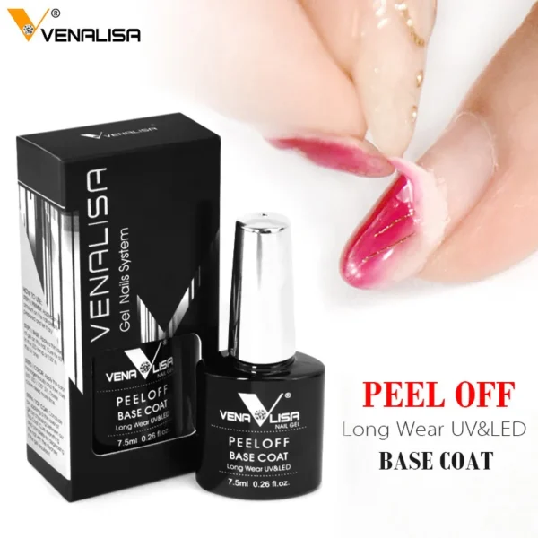 VENALISA New Arrival Long Wear Tempered Nowipe Top Coat Easy Peel Off Water Base Coat Basic Nail Gel Polish Enamel Varnish gels - Image 5