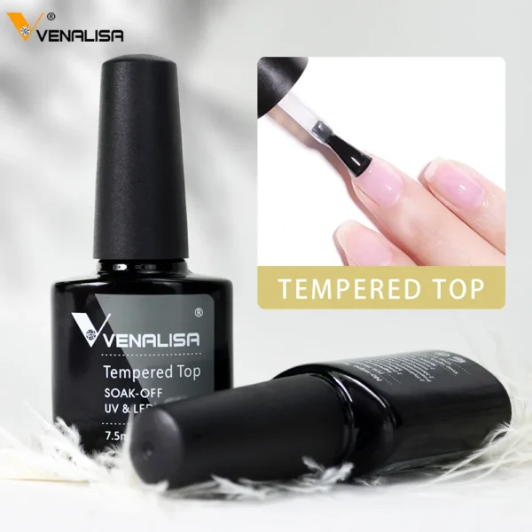 #70916 Venalisa nail art design make up super-flexible shinning long lasting high gloss no wipe tempered toughened glass topcoat - Image 5