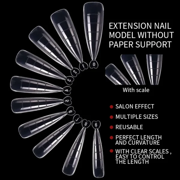 100Pcs/box Full Cover Sculpted Nail Tips Fake Finger Nails Extension Tip Quick Building Mold False Tips For Manicuring Tool Set - Image 6