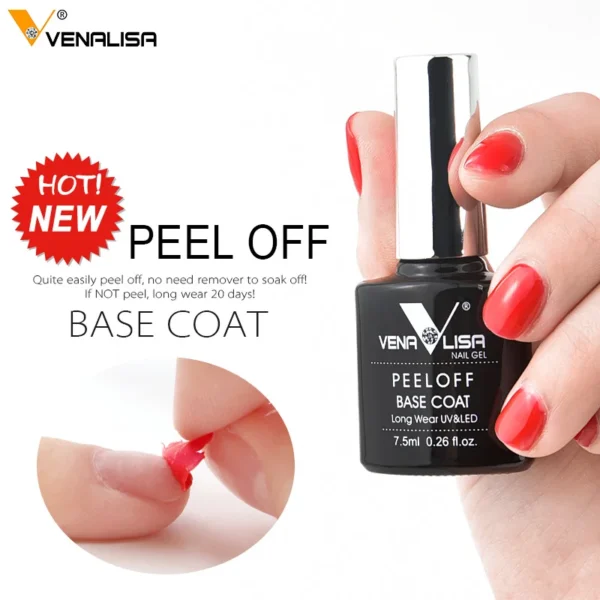 VENALISA TPO FREE Easy Peel Off Water Base Coat Long Wear Tempered Nowipe Top Coat Basic Nail Gel Polish Enamel Varnish gels - Image 2