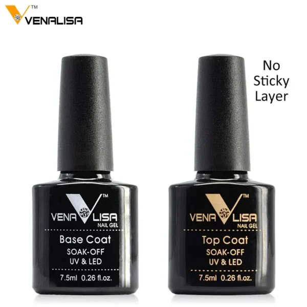 #61508 Venalisa Gel Nail 7.5 ml Top Coat Top Base Coat Foundation for UV Gel Polish Best on Ali New Style Nail Lacquer Varnish - Image 3