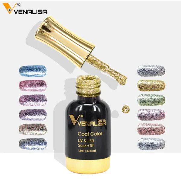Venalisa Super Color Gel Varnish 12ml Diamond Shining Glitter Sequin Starry Platinum Nail Enamel Long Lasting Time Gel Polish - Image 3
