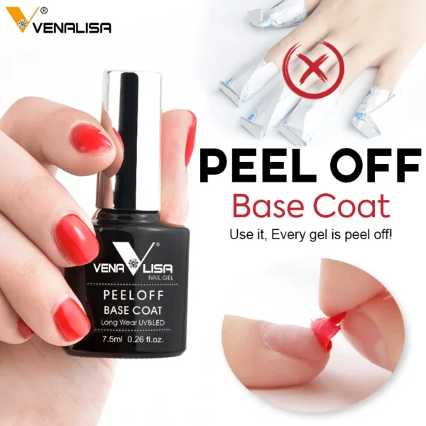 VENALISA TPO FREE Easy Peel Off Water Base Coat Long Wear Tempered Nowipe Top Coat Basic Nail Gel Polish Enamel Varnish gels - Image 3