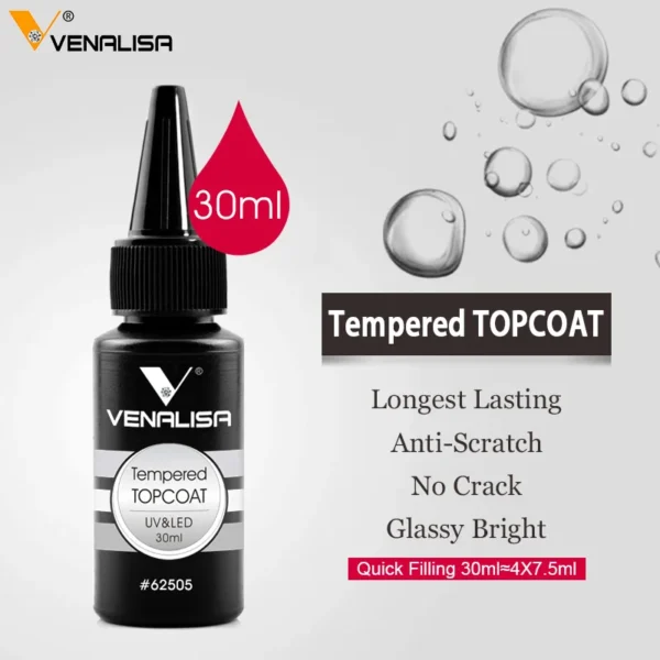 Venalisa Refillment 30ml TPO FREE Nail Art Soak Off UV/LED No Wipe Top Coat Base Coat Builder Nail Gel Matt Tempered TopCoat - Image 4