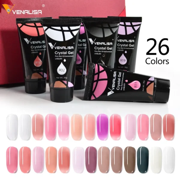 Venalisa Poly Nail Gel Nail Art French Nail Constraction Jelly Builder Extension Gel Acrylic Slip Solutions Clearnser Remover - Image 4