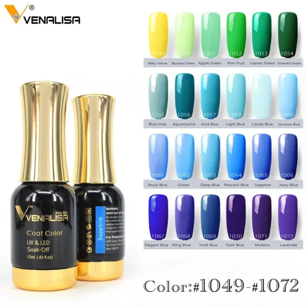 #60751 Venalisa New Nail Art Products 12ml Makeup UV Nail Gel Nail Art Manicure Nail Gel Lacquer Soak Off Base Top Gel Polishes - Image 1