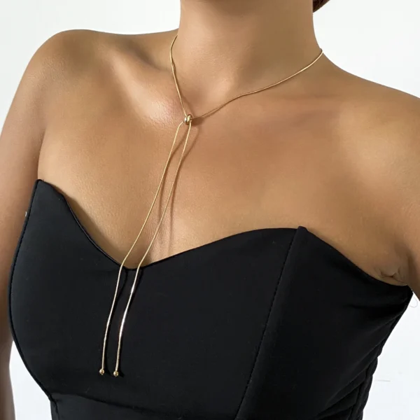 Ingemark Kpop Snake Chain Choker Necklace for Women Wedding On The Neck Temperament Ball Pendant Thin Link Party Jewelry - Image 2