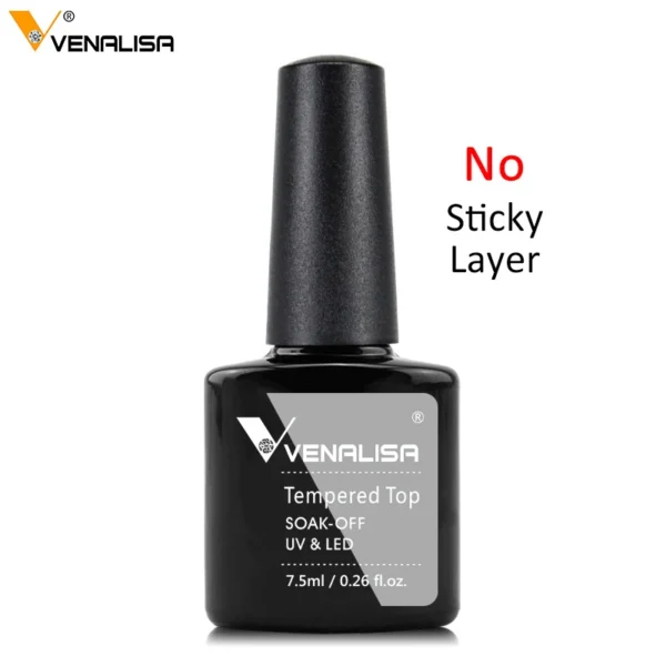 Hot Sell Venalisa Nail Art 7.5ml Tempered Top Coat Matt Top Primer Base Coat Color Gel Nail Polish UV Gel Soak Off Manicure - Image 2