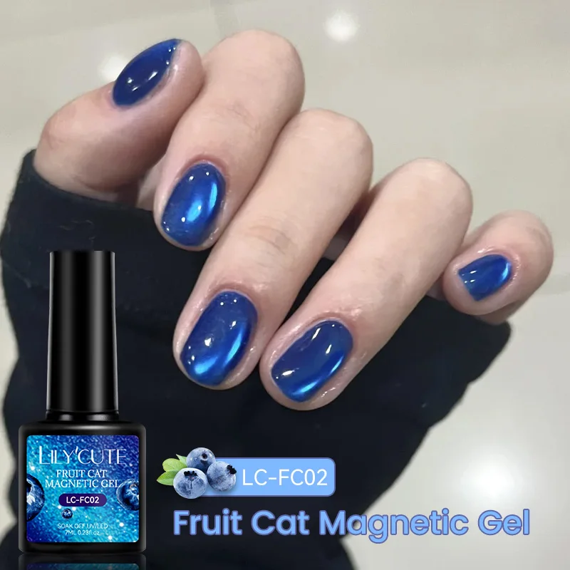 kf-S000039d02cd147cdae52dc9fb39cd8e8M LILYCUTE 7ml Fruit Grape Purple Cat Magnetic Gel Nail Polish Vernis Semi Permanent Soak Off Colorful Gel Polish Nails Supplies - Image 1