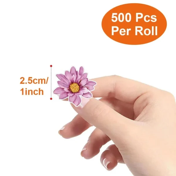 500Pcs/Roll Vivid Butterfly Flowers Stickers 2.5cm/1.0inch Diy Decals Decor Use to Adorn Gifts Notebook Kettle Phone Seal Labels - Image 4