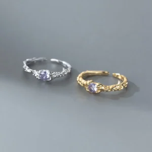 100% Solid 925 Sterling Silver Zircon Bump Rings For Women Simple Trendy Retro Anillos Party Gifts Accessories