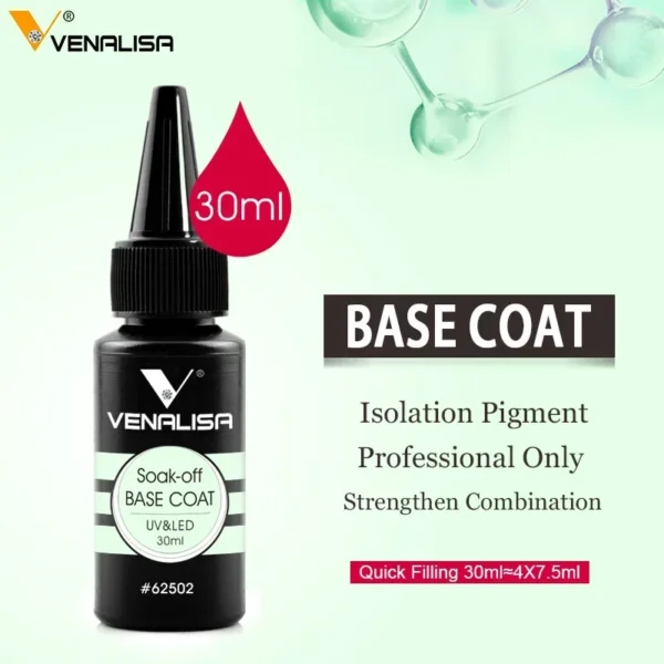 Venalisa Super Quality Refill Package Soak Off UV LED No Wipe Top Coat Base Matt Tempered Top Coat Camouflage Jelly Nail Gel - Image 2