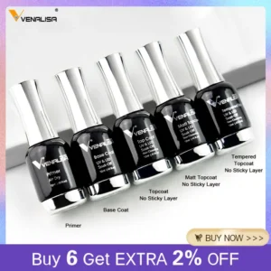Venalisa TPO FREE Tempered Top Coat Nail Paint Gel Platinum Gel Polish Nail Soak Off UV LED Gel Polish Nail Lacquer Varnishes