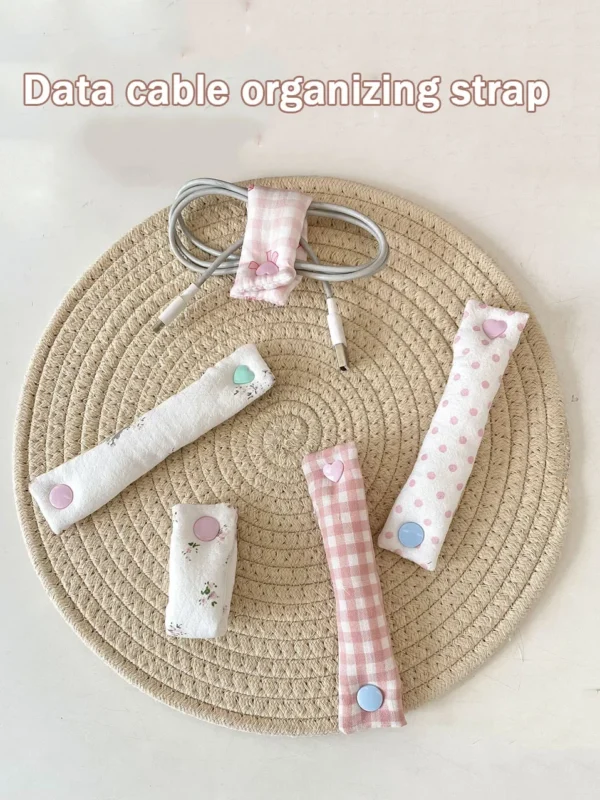 1PC Floral Cable Tie - INS Style Cloth Cord Organizer, Cute Reusable Wire Straps for Earphone/Data Cables - Image 6